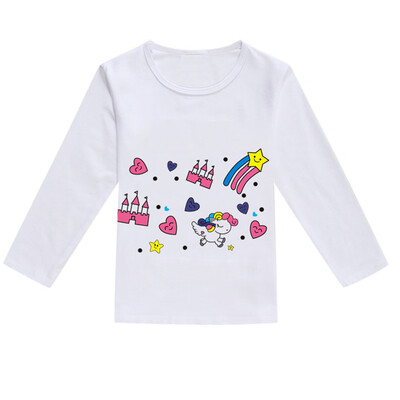 

Toddler Baby Kids Boys Girls Spring Cartoon Print Tops T-shirt Casual Clothes