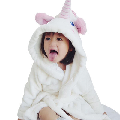 

Baby Boys Girls Kids Bathrobe Cartoon Animals Hooded Towel Pajamas Clothes