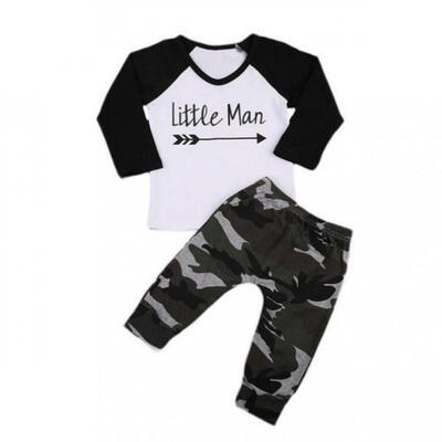 

Camouflage Toddler Newborn Baby Boys Toddler Long Sleeve Little MAN Tops T-shirt Long Pants Leggings Outfits Set Clothes