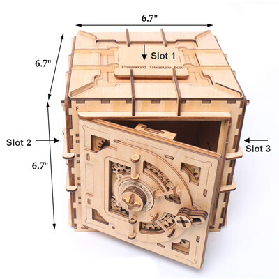 

Gotoamei Mechanical 3D Wooden Puzzle Safe Kit Money Banks Wooden Brain Teaser IQ Game