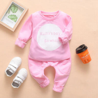 

Toddler Baby Boys Girls Casual Long Sleeve Letter Tops Long Pants Outfits Set