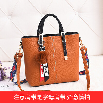 

Handbag womens Korean version of a large capacity tote bag texture single shoulder broadband oblique mother bag