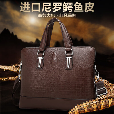 

Mens bag crocodile business briefcase shoulder portable briefcase casual business mens bag cross section Messenger bag