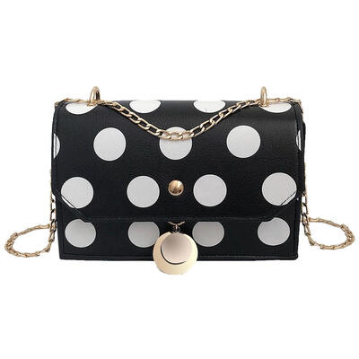 

Contrast Color Dots Clutch Women Flap Shoulder Messenger Leather Chain Bags
