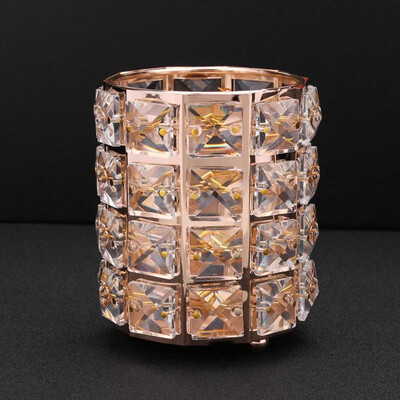 

European Glitter Metal Makeup Brush Storage Tube Cosmetic Crystal Organizer