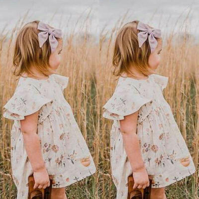 

Newborn Kids Baby Girls Floral Party Pageant Princess Tutu Gown Dress Sundress