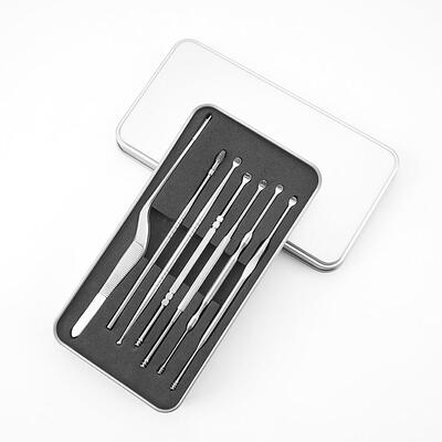 

7pcs Stainless Steel Ear Pick Spoon Ear Wax Curette Removal Cleaner Tools