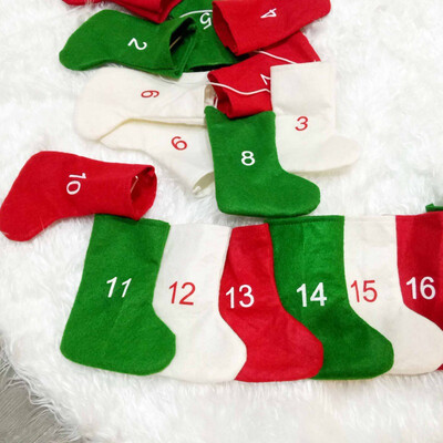 

Non-Woven Calendars 24 Days Countdown Christmas Stockings Christmas Candy Gift Bag For Holiday Party Christmas Decorations