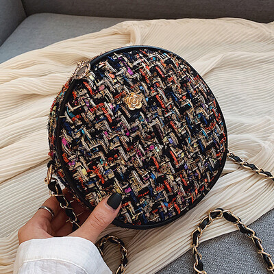 

Foreign gas hair uh small bag girl 2019 new Korean version 100 lap oblique satchel chain single shoulder fashion round bag