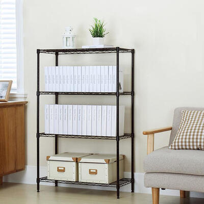 

Black 4-Tier Storage Rack Organizer Kitchen Shelving Steel Wire Shelves