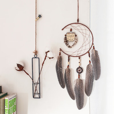 

Colorful Feathers Handmade Dream catcher Bedroom Decoration Dreamcatchers Wind Chime Wall Hanging Decoration Childrens day Gift
