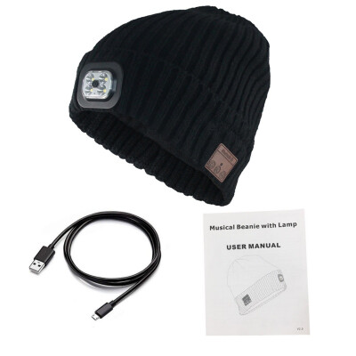 

LED Wireless Bluetooth Winter Hat Knitting Smart Talk Music Headset Earphone For Sports Beanies Warming Headphone Speaker Mic
