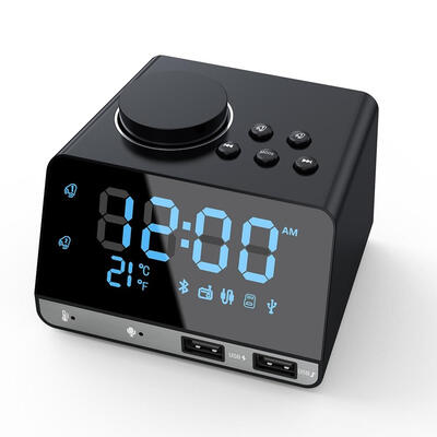 

42 Inch Radio Bluetooth Speaker with Clocks Dual USB Charging Port AUX Card Play Thermometer Kit Radio