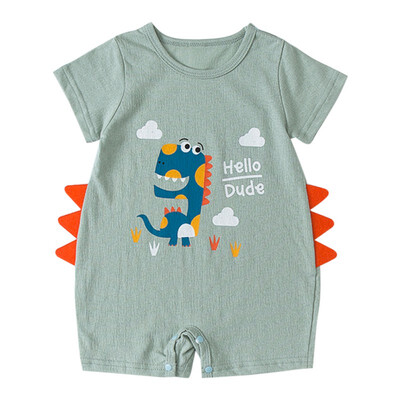 

Infant Baby Cartoon Animal Print Short Sleeve Rompers Kids Girls Boys Jumpsuit Newborn Clothes