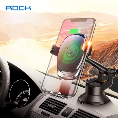 

ROCK car phone holder car wireless charger gravity bracket car phone bracket suction cup Apple Samsung charger gray