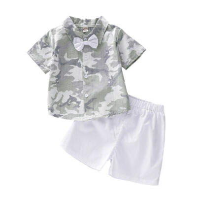 

CA 2pcs Toddler Newborn Kids Baby Boy Clothes T-shirt TopsShorts Pants Outfits