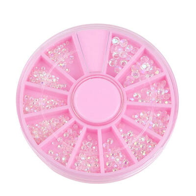 

Nail Art Rhinestones Glitter Diamond Gems 3D Tips DIY Decoration Wheel