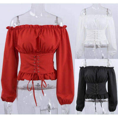 

Fashion Women Loose Off shoulder Tops Casual Long sleeve Blouse Party T-Shirt