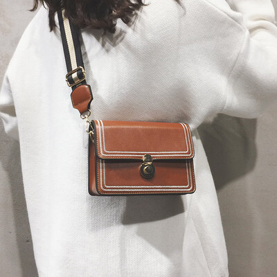 

Ins net red black bag female 2019 new wave wild Korean winter women bag wide shoulder strap shoulder Messenger bag