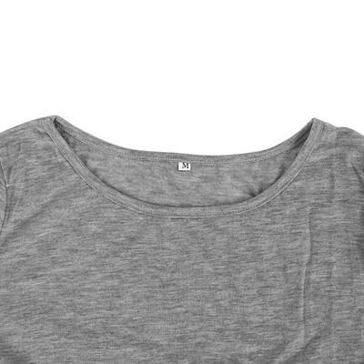 

Women Patchwork Tees O-Neck Casual Loose Cotton Tops Long Sleeve T-Shirts