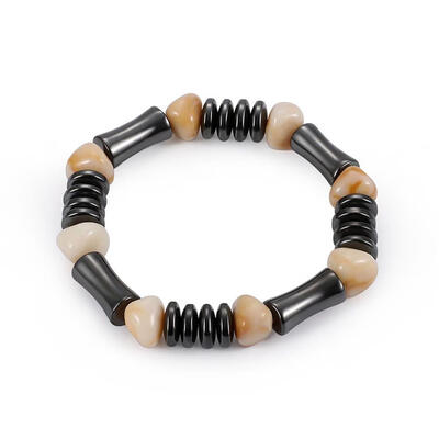 

Unisex Magnetic Bracelet Beads Hematite Stone Therapy Health Care Jewelry