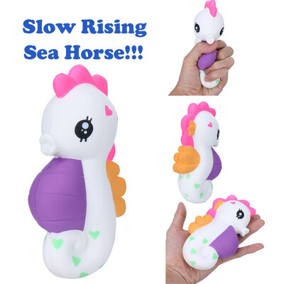 

Gotoamei 1PC Cute Seahorse Slow Rising Collection Squeeze Stress Reliever Toy