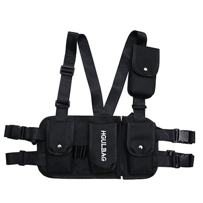 

Chaobai personality men&women breast bag super-fire multi-functional shoulder bag Street multi-pocket mobile phone bag