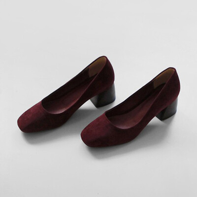 

Small fresh girl high heels women spring&autumn womens shoes simple personality square thick documentary shoes work shoes
