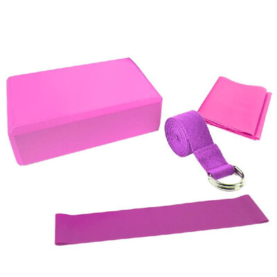 

4pcs Yoga Equipment Set Yoga Blocks Stretching Strap Resistance Loop Band Exercise Band