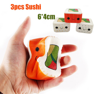 

Gotoamei 3pcs Stress Reliever Cute Emoji Sushi Scented Super Slow Rising Kids Squeeze Toy