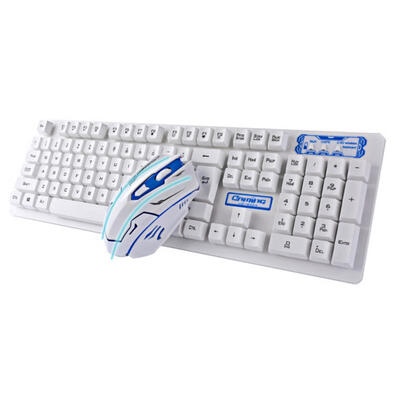 

HK6500 Mechanical Suspension 104 Keys Keyboard English Version Wireless Mouse Keyboard Suit For Desktop Computer