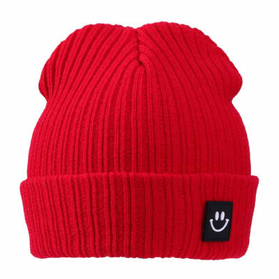 

Winter Warm Children Comfortable Knitted Hat Smile Face Solid Cap Beanie