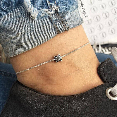 

Cross-border e-commerce handmade jewelry summer hot retro turtle beaded beach personality turtle turtle anklet