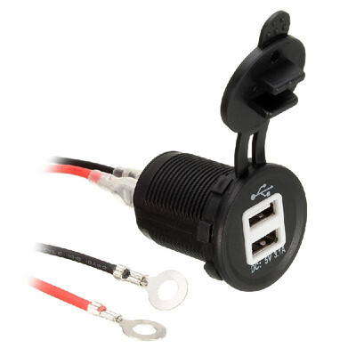 

Small Size Waterproof Dual 12V USB Car-Charger Two Ports Splitter Charger Car Power Adapter Lightweight Portable