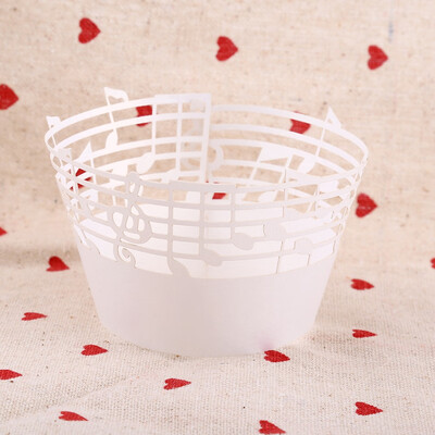 

50Pcs Cupcake Papper Wrapper Musical Notes Hollow Out Wedding Birthday Party DecorationCupcake Paper Wrapper