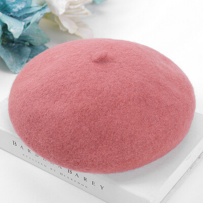 

Korean version of student hat children wool Beret Japanese 100 painters hat thicker warm pumpkin bud hat