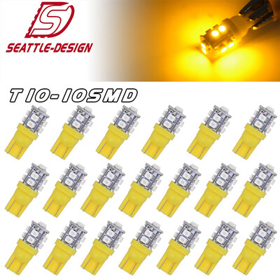 

20X Amber Yellow T10 10SMD LED Dome Map Interior Light Bulb W5W 192 168 194 2825
