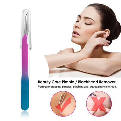 

Cleansing Instrument Stainless Steel Pimple Needle Blackhead Remover Acne Clip Tweezer Comedone Extractor Tool Beauty Care Blackhe