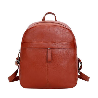 

Women Soft PU Leather Shoulder Bag Girls Pure Color College Travel Backpack