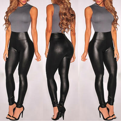 

USA Legging Sexy PU Leather High Waist Stretch Slim Skinny Pencil Pants Women