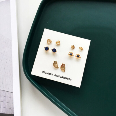

Earrings for Women Stars Heart Flowers Cute Stud Earrings Set Girls Personality Pearl Earrings Jewelry Gifts