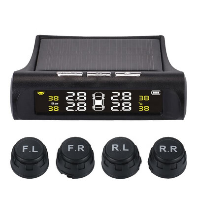

Car TPMS Tire Pressure Digital Solar Energy Monitoring System Auto Security Tire Pressure Alarm Systems LCD Display with 4 Externa