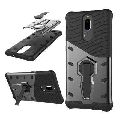 

Case for Huawei Mate 10 Lite Maimang 6 Shockproof with Stand 360 Rotation Back Cover Contrast Color Hard PC