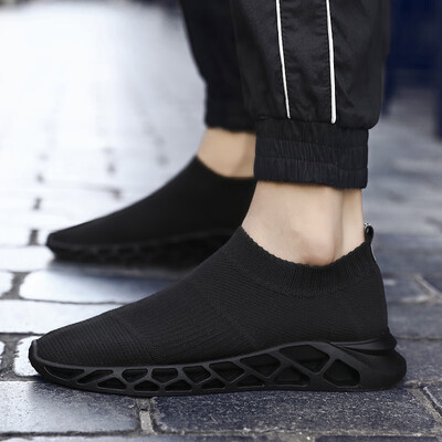 

Autumn net shoes all black sports socks tide shoes summer fly weave thin a pedal mens shoes