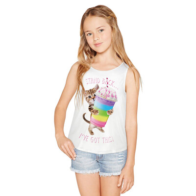 

Teen Toddler Kid Girl Sleeveless 3D Cartoon Print Cartoon Tops Casual Clothes