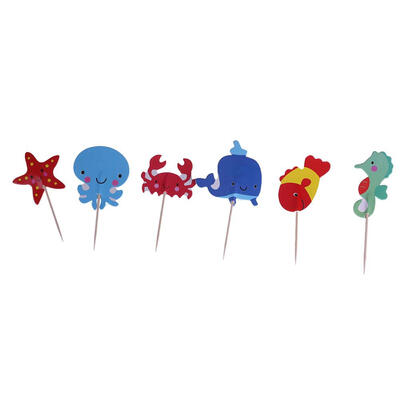 

24Pcs Cupcake Pick Animal Cake Insert Card Kid Party Birthday Wedding Decor