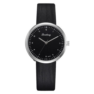 

Business Womens Watches Disc Scale Dial Ladies Featured Quartz Wristwatch Simple Leather Strap Clock Casual Reloj Mujer