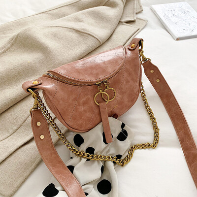 

New retro small bag women in autumn&winter2019 new style Korean style oblique simple chain simple chain single-shoulder b