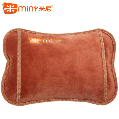 

Miny miny hot water bottle charging explosion-proof has been injected water heating water bottle hand warmers electric heating treasure warm waist suede double insert design brown K605