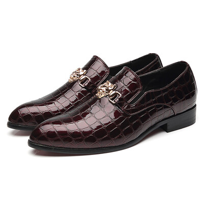

Crocodile pattern a pedal tide shoes British style fashion leather shoes
